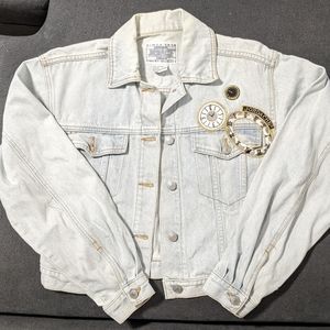 Vintage Light Denim Jacket with Patch Detail